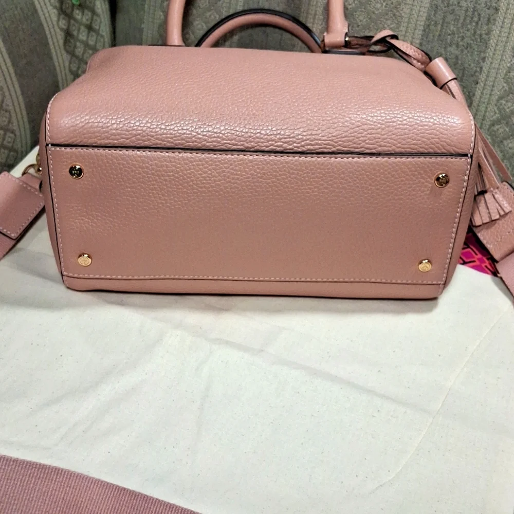 Tory Burch Dusty Rose Leather Satchel with Tassel - Picture 7 of 15